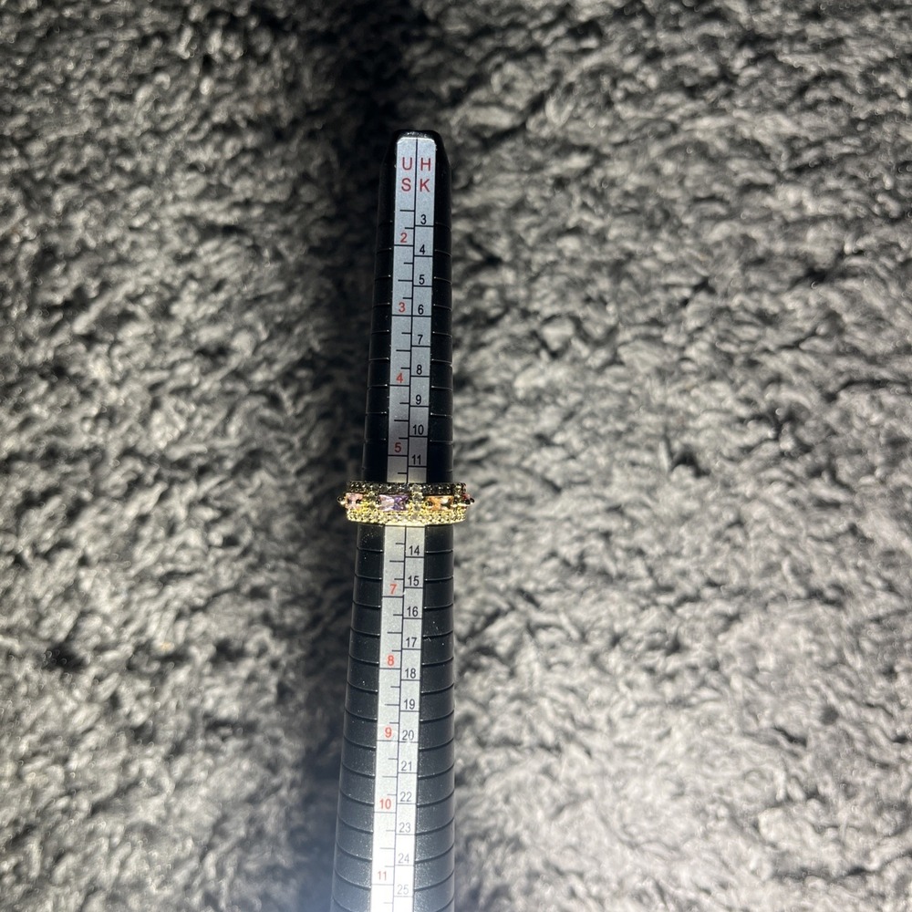 Size 6 Yellow‎ Gold Filled Unmarked Multicolored CZ Stone Band